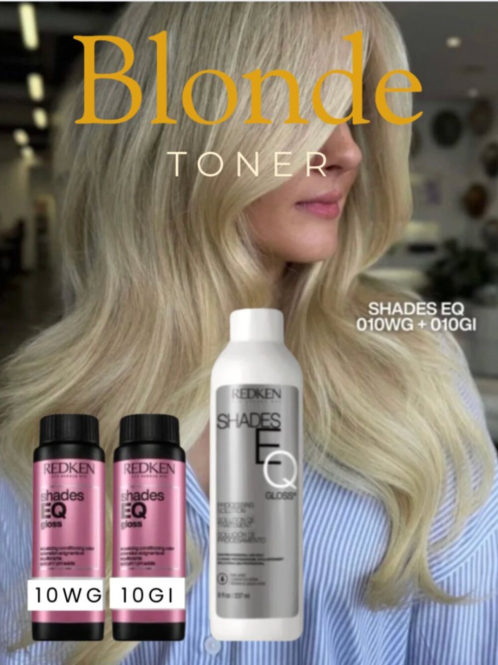 REDKEN Shades EQ Gloss Toner Duo – 10GW + 10GI + Processing Solution (8 oz)